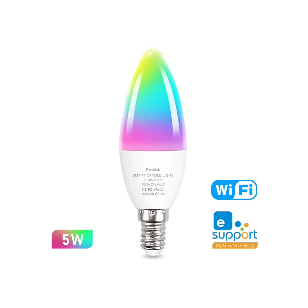 Smart Wifi Zigbee LED Light Bulb Dimmable E27 E14 GU10 RGBCW 2700-6500K LED Candle Lamp for Ewelink APP Alexa Google Home Yandex