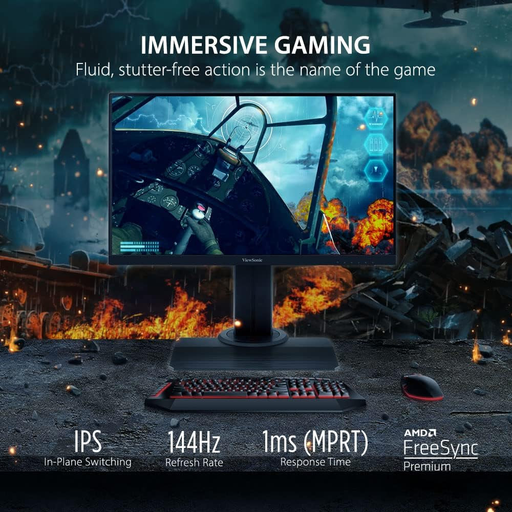 XG2705-2K 27 Inch 1440P 1Ms 144Hz IPS Gaming Monitor with Freesync Premium, Eye Care, Advanced Ergonomics, HDMI and DP for Esports