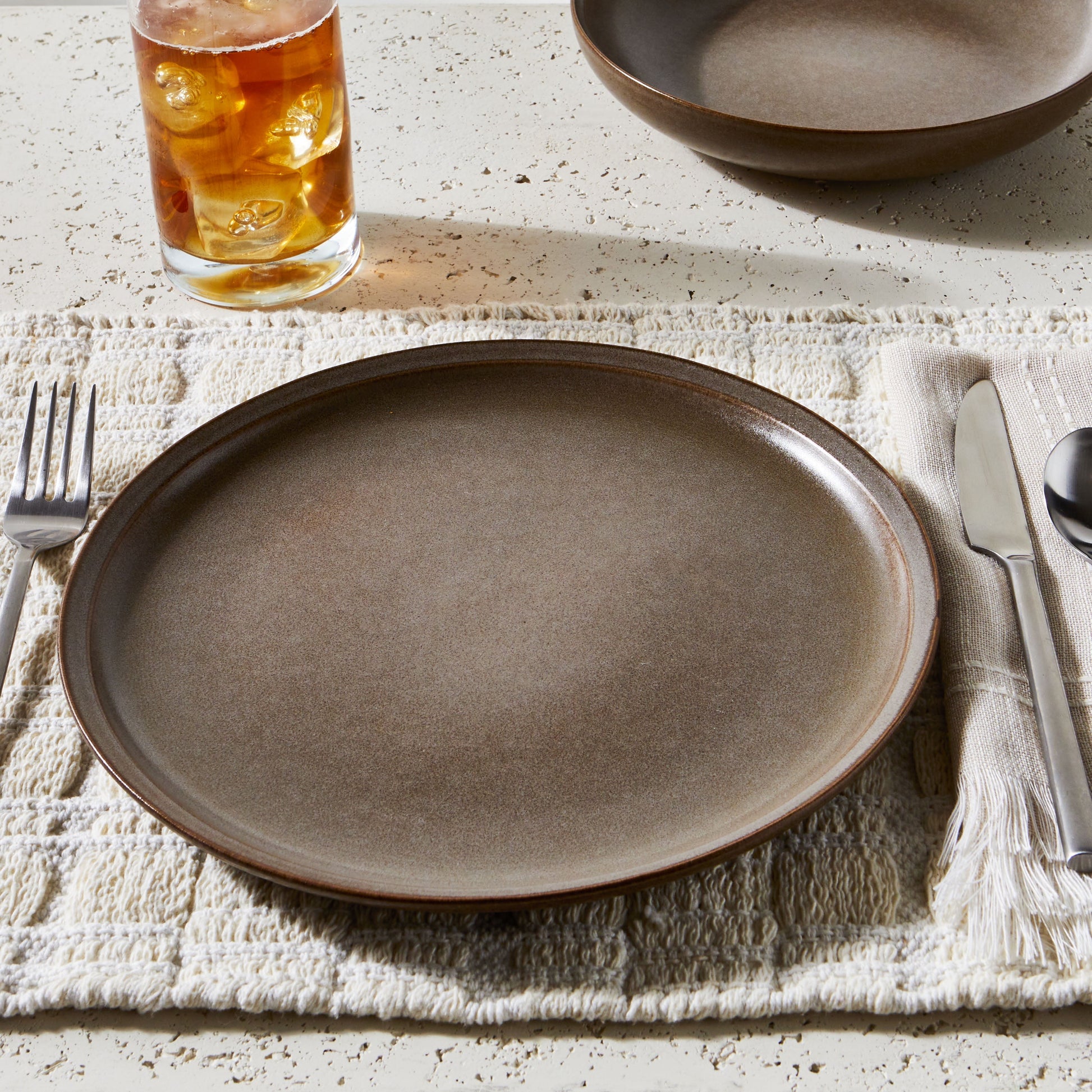 Better Homes and Gardens Banks Brown 12-Piece Stoneware Dinnerware Set