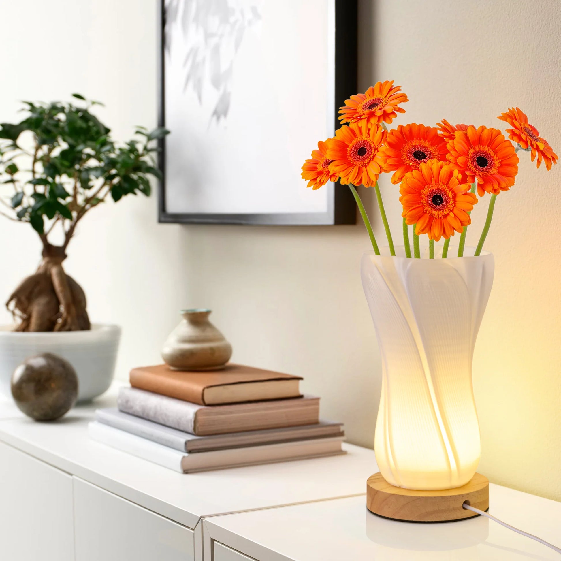 Frosted Glass Vase Lamp