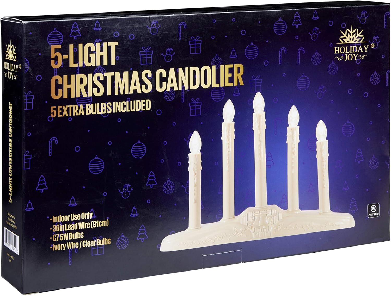 - 5 Light Candle Candoliers Extra Bulbs - Great Electric Window Candle Lamp and Christmas Decorations (5 Lights)