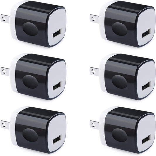 Wall Adapter, USB Wall Charger 6 Pack,  1A 5V Single Port USB Plug Power Adapter Compatible Iphone 14 plus 13 12 11 Xs XR X 8, Samsung Galaxy S22 Ultra S22+ S22 A21 S10E S9 Note 20,Google Pixel 6