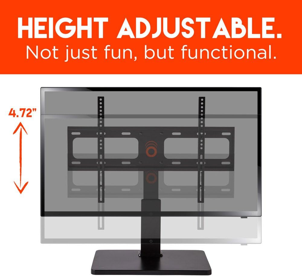 Swivelboost TV Stand - Universal Replacement Stand for Tvs up to 60"- Height Adjustable up to 4" & Smooth TV Swivel - Works with Samsung, LG, Sony & More