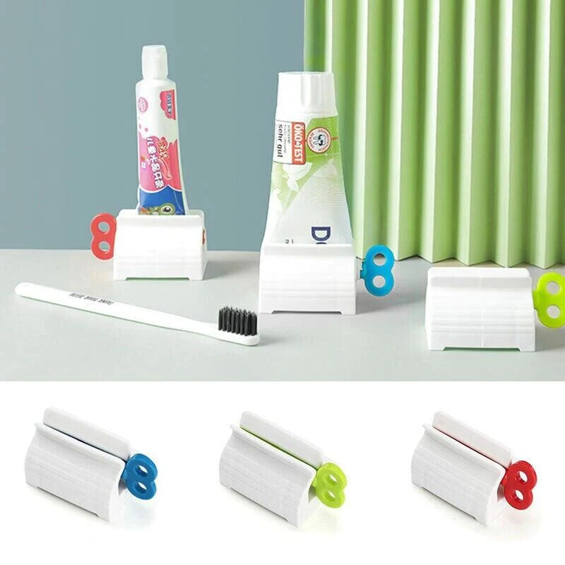 6X Toothpaste Squeezer Bathroom Tube Easy Stand Dispenser Rolling Holder Seat