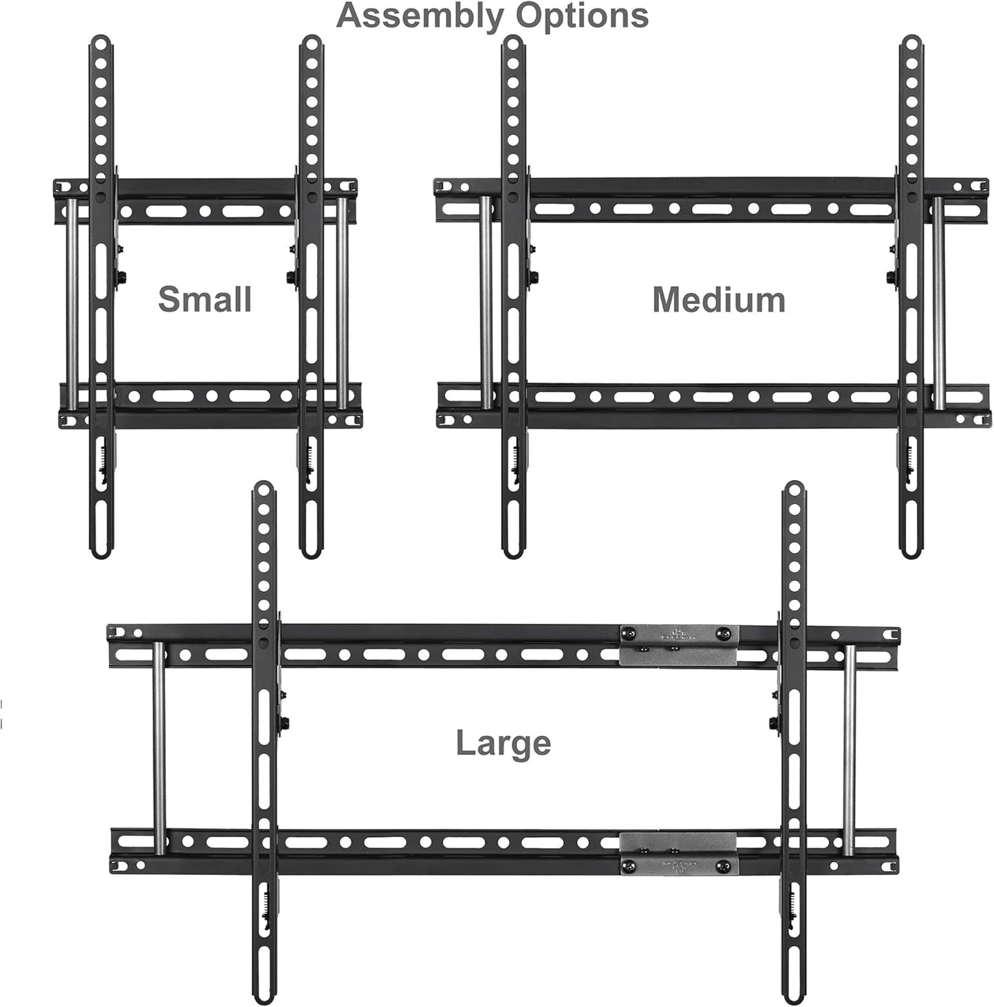 APTMM2B Tilt TV Wall Mount, Fits 32-80" Tvs, Newer Displays up to 100", 165Lbs and VESA 600, Low 1.3" Profile, Fits 24" Studs, Universal LCD LED Curved or Flat Screen Tilting Mounting Bracket