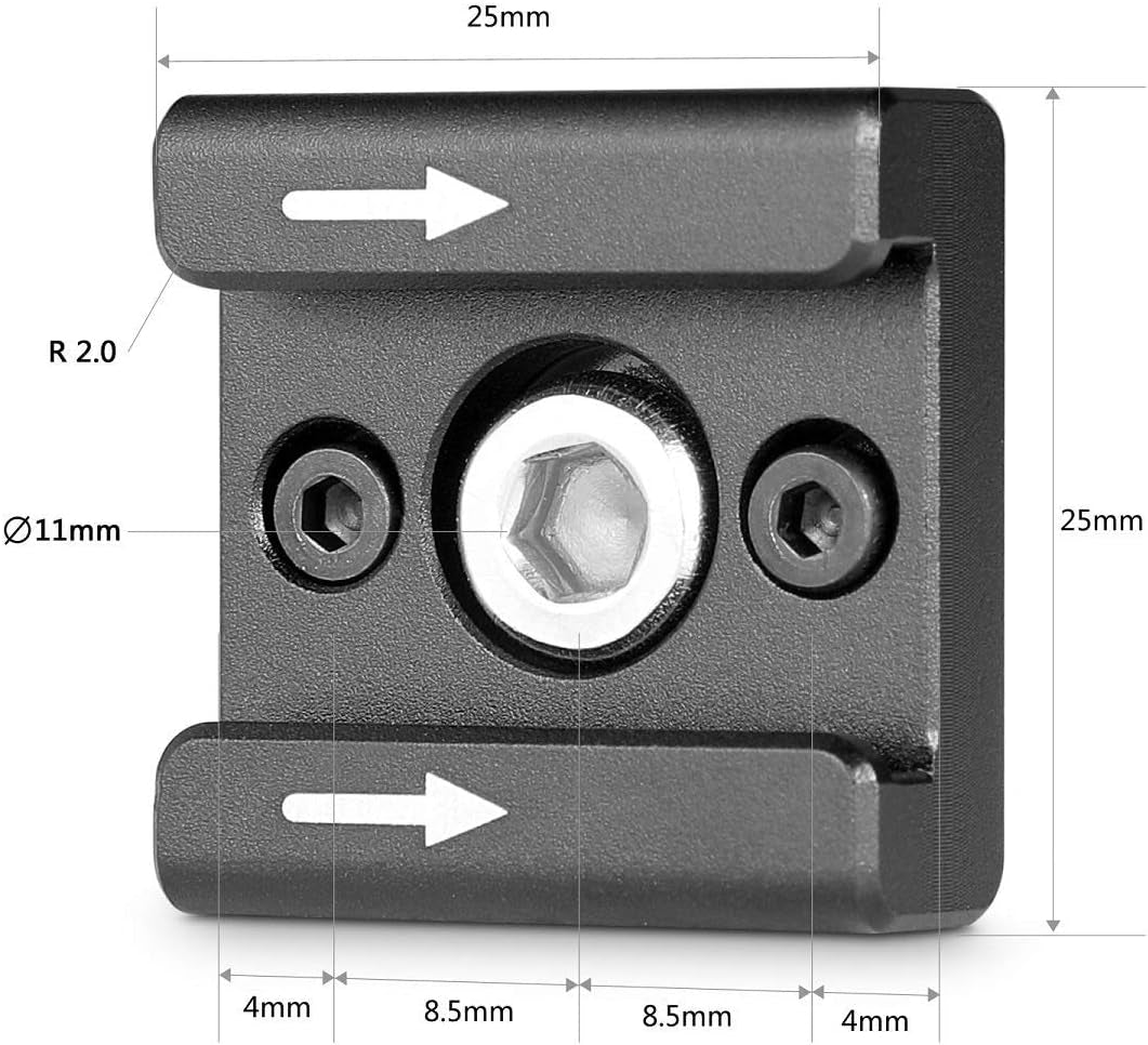 Cold Shoe Mount (2Pcs Pack) with 1/4"-20 Thread for Camera Cage Flash LED Monitor Microphone - 2060