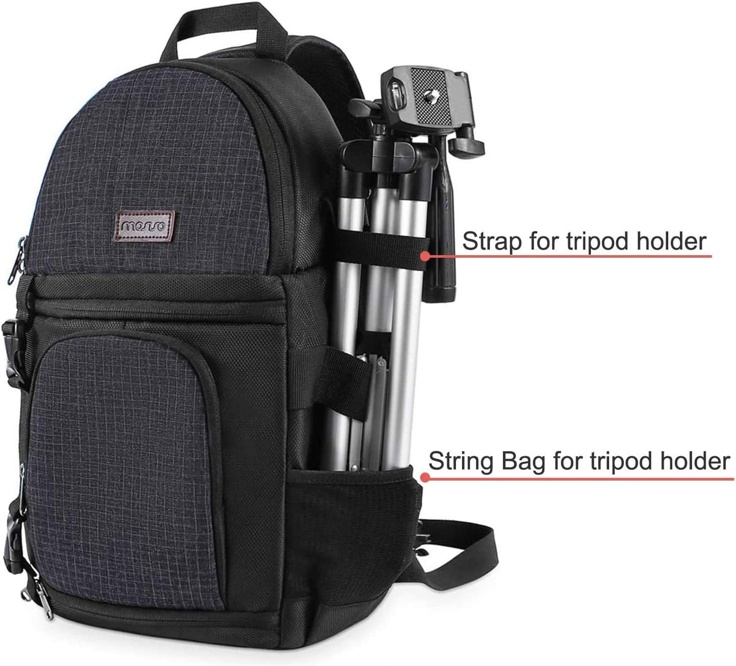 Camera Sling Bag, Dslr/Slr/Mirrorless Camera Backpack Case Shockproof Photography Backpack with Tripod Holder & Removable Modular Inserts Compatible with Canon/Nikon/Sony/Fuji, Black