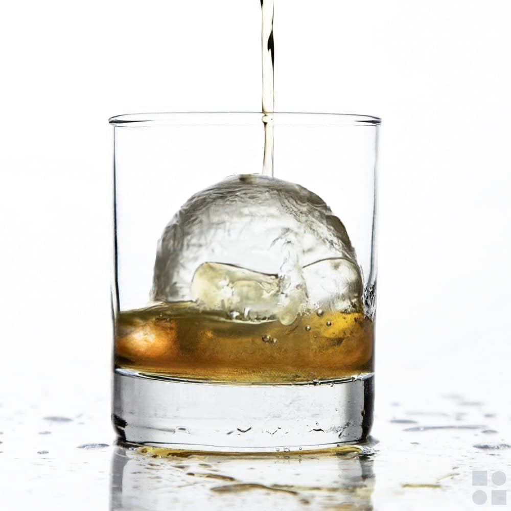 Ball Ice Cube Tray and Big Ice Cube Molds for Whiskey, Slow-Melting, 100% Silicone, No-Plastic, Easy Release, Ideal for Gifting and Elevating Cocktails