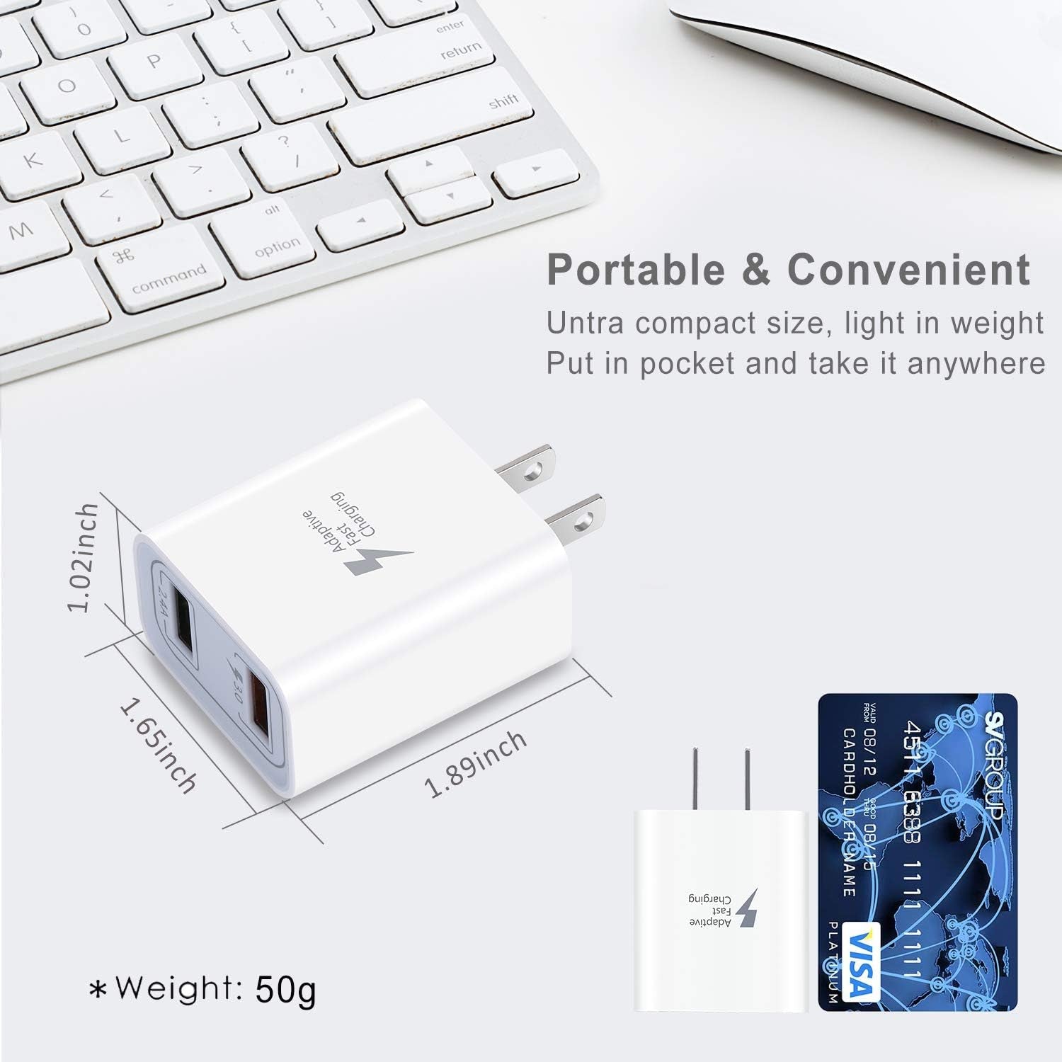 USB Wall Charger,  2-Pack Dual Port USB Cube Power Adapter Quick Charging 3.0 Charger Plug QC3.0 Charging Block Box Brick for Iphone 15 14 13 12 11 Pro Max, Galaxy S23 S22 Note 20,Pixel-White