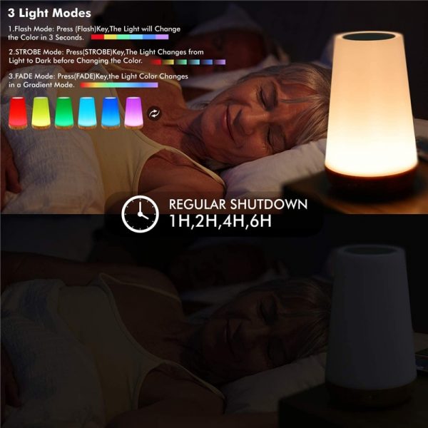13 Color Changing Night Light RGB Remote Control Touch Dimmable Lamp Portable Table Bedside Lamps USB 3