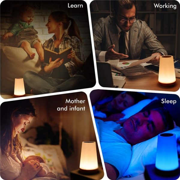 13 Color Changing Night Light RGB Remote Control Touch Dimmable Lamp Portable Table Bedside Lamps USB 5