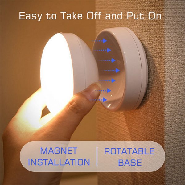 360 Rotated PIR Motion Sensor Night Light Led Wall Lamps Rechargeable Auto On Off Under Cabinet 2