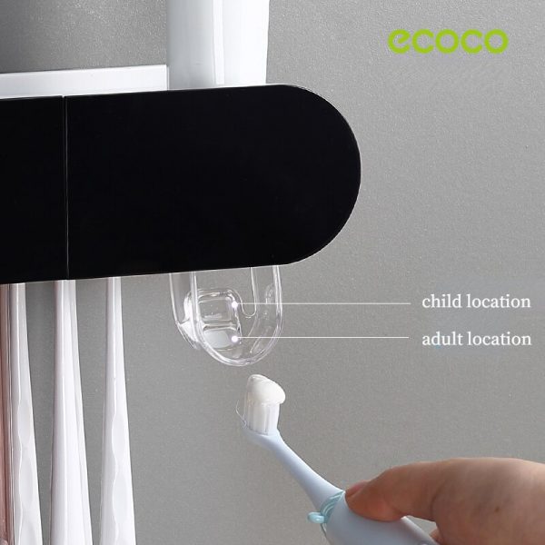 ECOCO Magnetic Adsorption Inverted Toothbrush Holder Automatic Toothpaste Squeezer Dispenser Storage Rack Bathroom Accessories 5