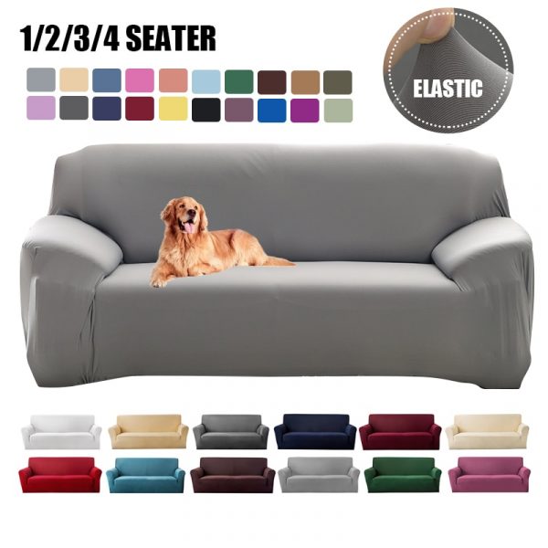 Elastic Plain Solid Sofa Cover Stretch Tight Wrap All inclusive Sofa Cover for Living Room funda