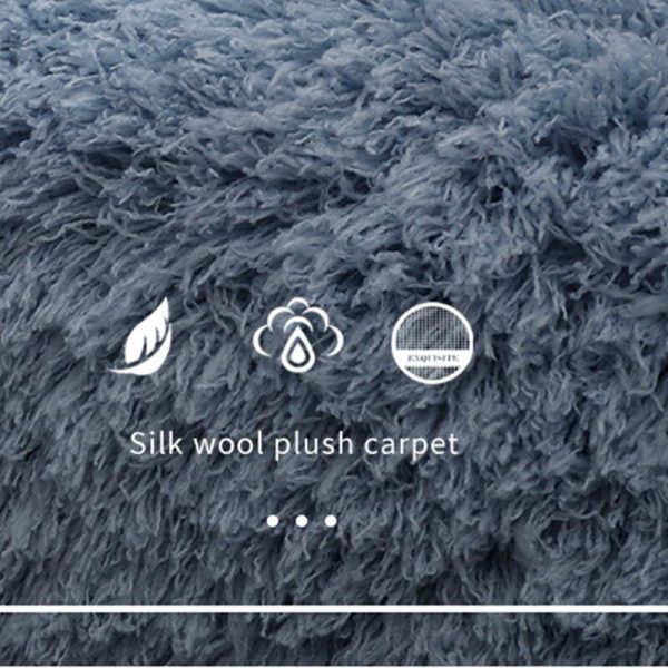 Fluffy Round Carpet Rugs For Bedroom Living Room Study Tent Solid Color Floor Car Thick Soft 5