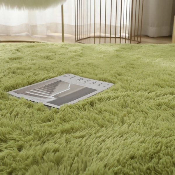 Green Carpet Tie Dyeing Plush Soft Carpets For Living Room Bedroom Anti slip Floor Mats Bedroom 3