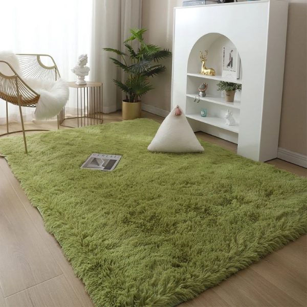 Green Carpet Tie Dyeing Plush Soft Carpets For Living Room Bedroom Anti slip Floor Mats Bedroom