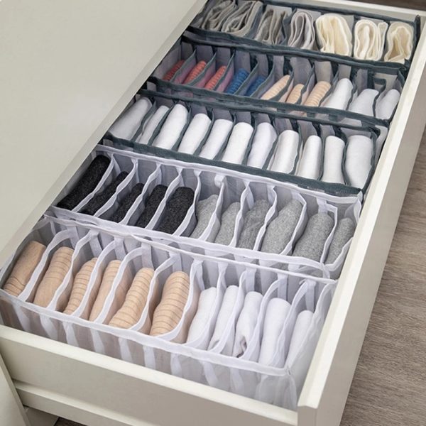 Jeans Compartment Storage Box Closet Clothes Drawer Mesh Separation Box Stacking Pants Drawer Divider Can Washed 1