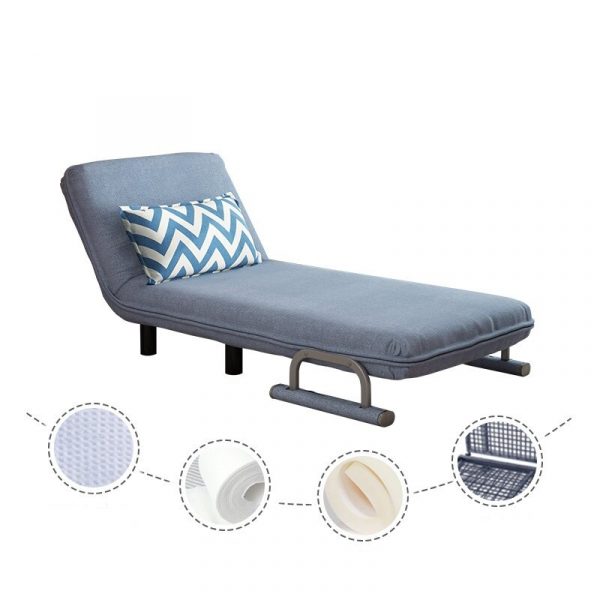 K STAR Folding Sofa Bed Armchair Sleeper Leisure Recliner Fabric Breathable Lazy Sofas Single Living Room 1