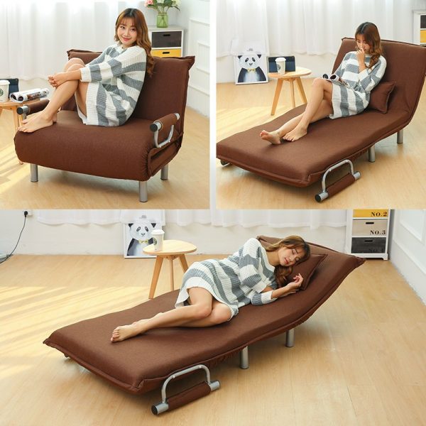 K STAR Folding Sofa Bed Armchair Sleeper Leisure Recliner Fabric Breathable Lazy Sofas Single Living Room 2
