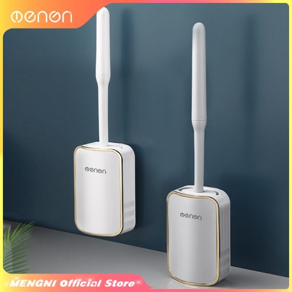 MENGNI Luxury Toilet Brush Bathroom Wall mount Quick Draining Clean Tool Cleaning Brush Bathroom Accessories Sets