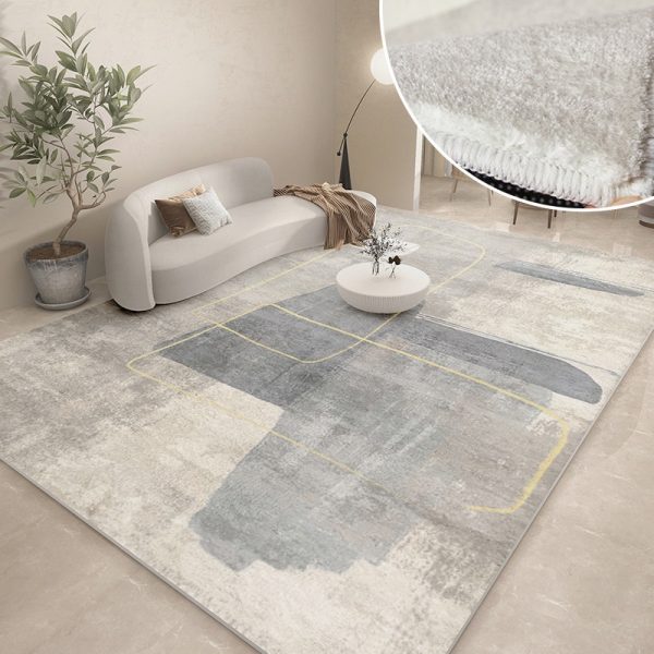 Modern Carpets for Living Room Abstract Large Area Plush Rugs Bedroom Decor Bedside Carpet Grey Thickened 2