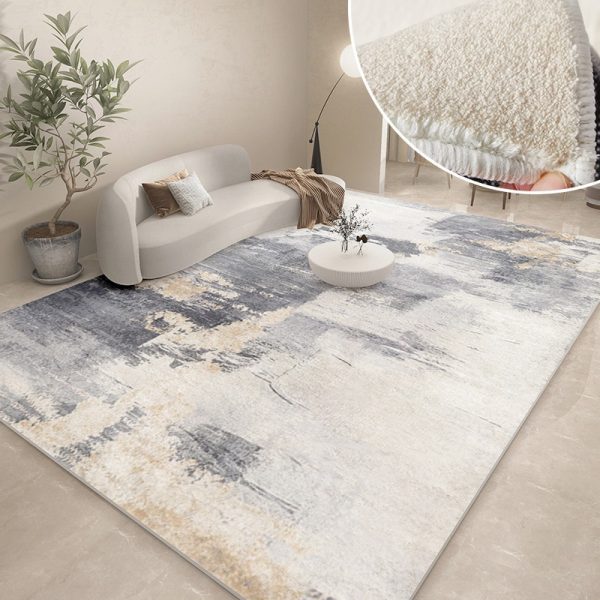 Modern Carpets for Living Room Abstract Large Area Plush Rugs Bedroom Decor Bedside Carpet Grey Thickened 4