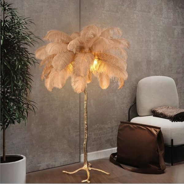Nordic Luxury Living Room Floor Lamp Ostrich Feather LED Floor Lamp for Bedroom Sofa Corner Modern 1