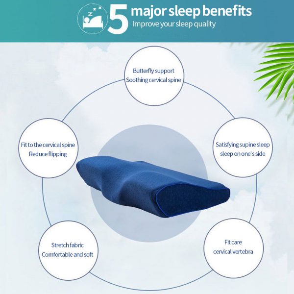Orthopedic Memory Foam Pillow 60x34cm Slow Rebound Soft Memory Slepping Pillows Butterfly Shaped Relax The Cervical 4