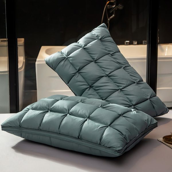 Peter Khanun 3D Bread Goose Down Pillows Pinch Pleat Luxury Protect Neck Spine Pillows 100 Cotton 1