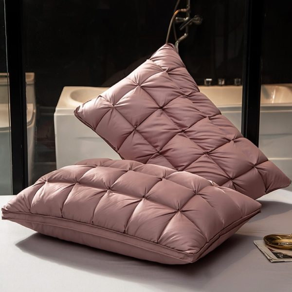 Peter Khanun 3D Bread Goose Down Pillows Pinch Pleat Luxury Protect Neck Spine Pillows 100 Cotton 2