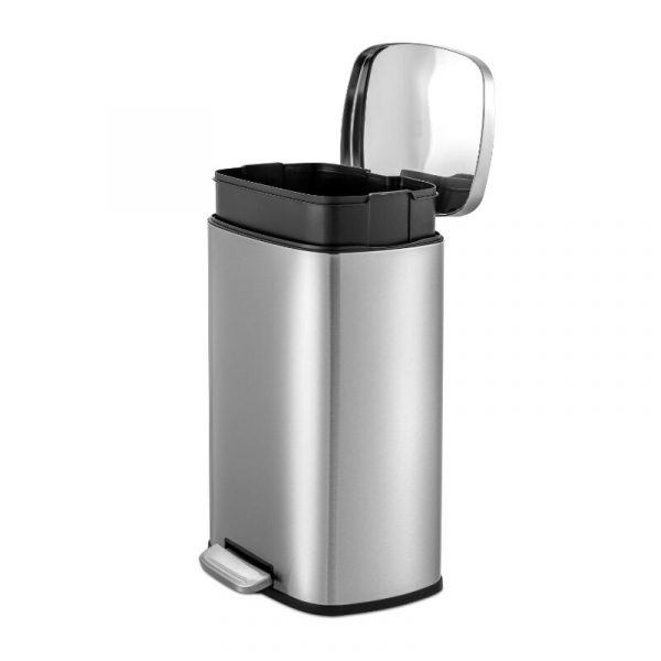 Qualiazero 13 2 Gallon Stainless Steel Trash Can Silver Step On Kitchen Garbage Can 1