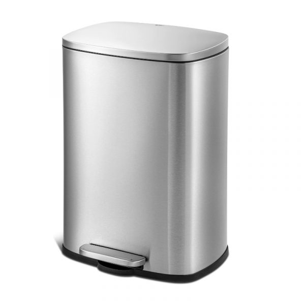 Qualiazero 13 2 Gallon Stainless Steel Trash Can Silver Step On Kitchen Garbage Can