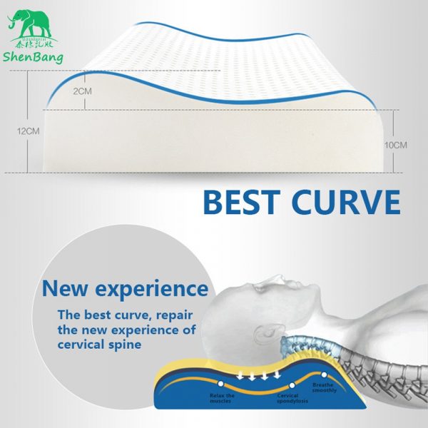 Sheng Bang Latex Massage Pillows for Sleeping Orthopedic Pillow Pure Natural Neck Latex Neck Pillow 5
