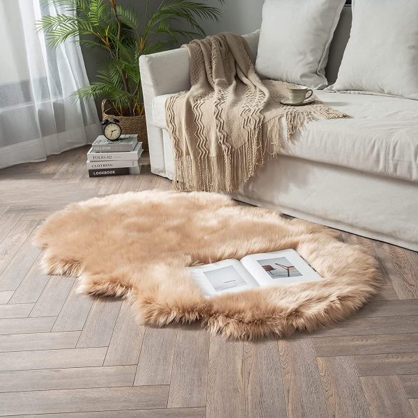 Soft Fur Wool Rugs for Bedroom Living Room Carpet Fluffy Sofa Chair Cushion Washable Hairy Bedside 3