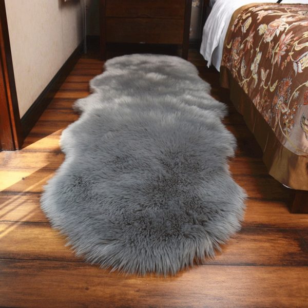Soft Fur Wool Rugs for Bedroom Living Room Carpet Fluffy Sofa Chair Cushion Washable Hairy Bedside