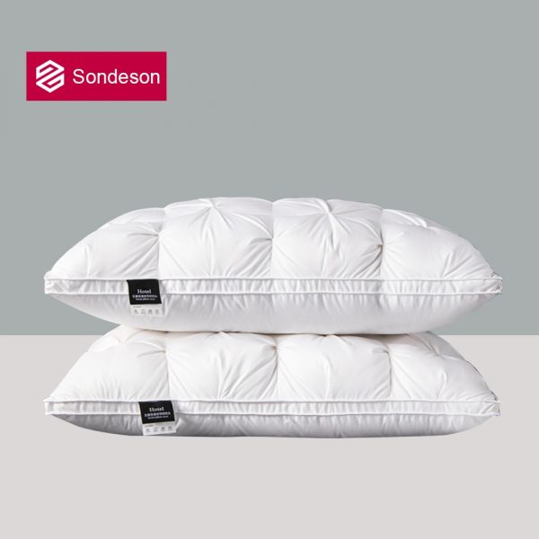 Sondeson Luxury White Goose Down Pillows Down proof King Queen 100 Cotton Bedding 3D Style Rectangle