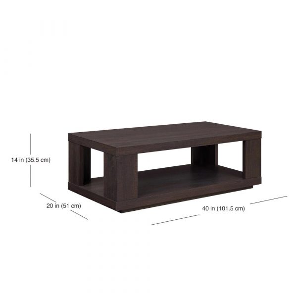 Steele Coffee Table with Lower Shelf Espresso living room table furniture 1