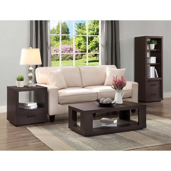 Steele Coffee Table with Lower Shelf Espresso living room table furniture 3