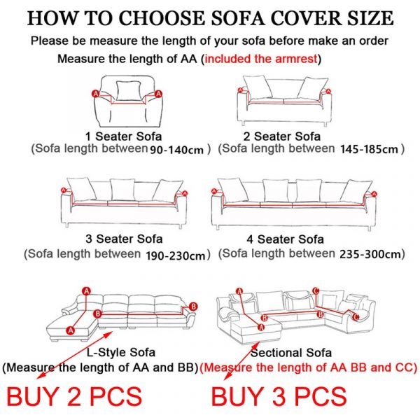 Thick Jacquard Sofa Cover for Living Room Elastic Waterproof Sofa Cover 1 2 3 4 Seater 1