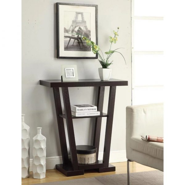 V Console Espresso console table hallway console table console table for living room 3