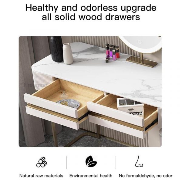 Vanity Modern Makeup Dressing Table With Mirror Comfortable With Bedroom Furniture Luxury Solid Dresser Tables Bedroom 3