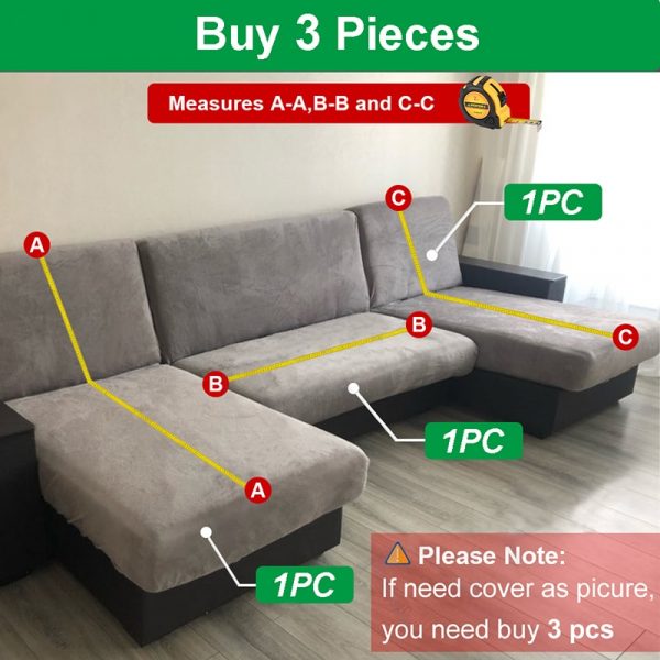 Waterproof Sofa Cover 1 2 3 4 Seater Sofa Cover for Living Room Elastic Solid L 3