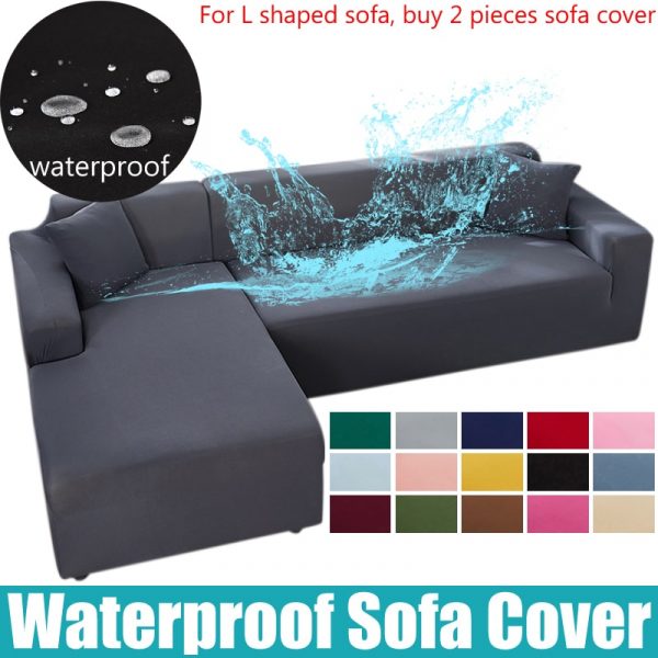 Waterproof Sofa Cover 1 2 3 4 Seater Sofa Cover for Living Room Elastic Solid L